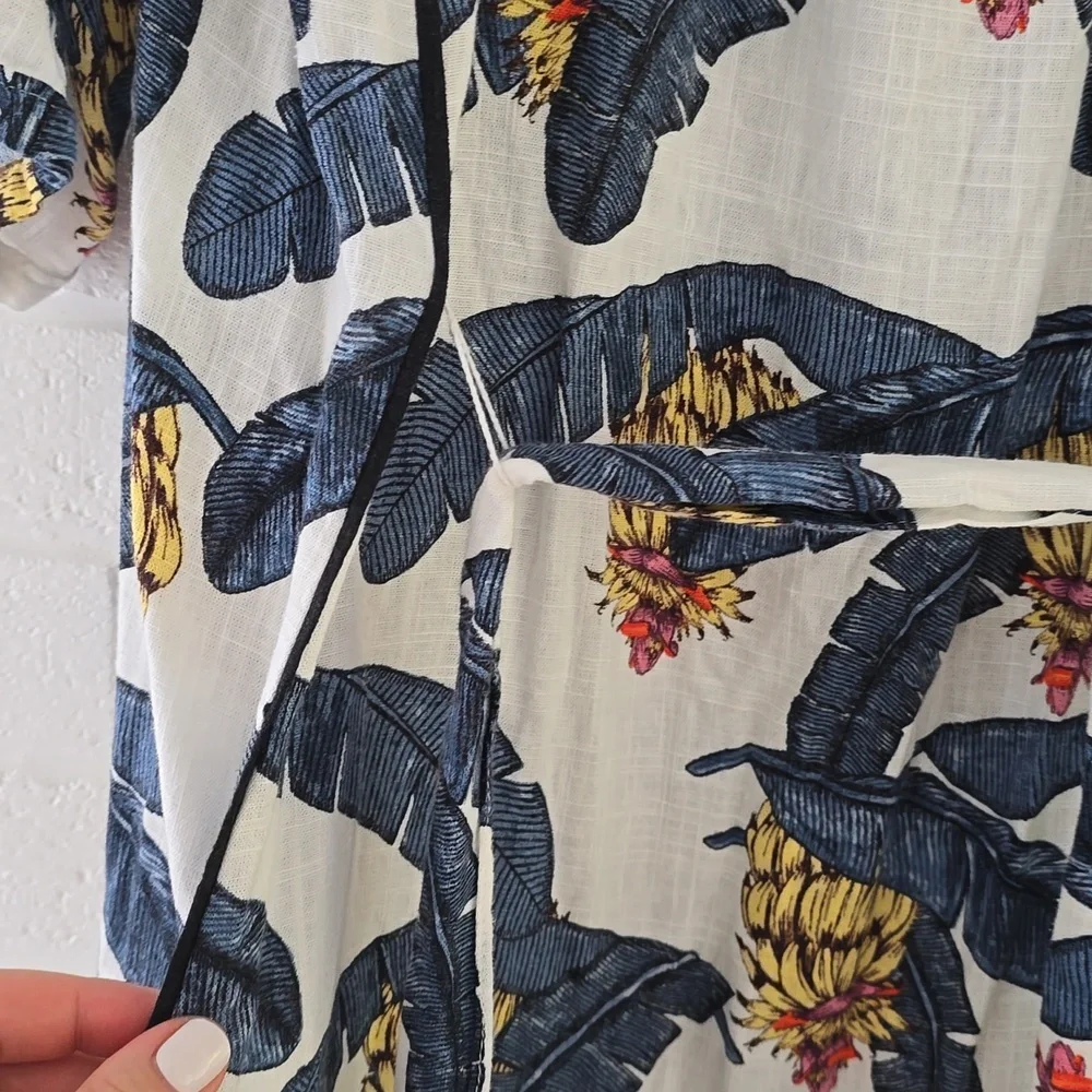 Desmond & Dempsey X H&M Banana Leaves Tropical Maxi Dress Size L - Picture 12 of 12